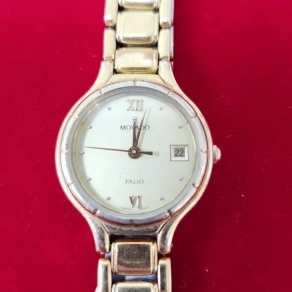 Authentic ladies Movado Vintage Palio Gold & stainless Quartz Wrist Watch